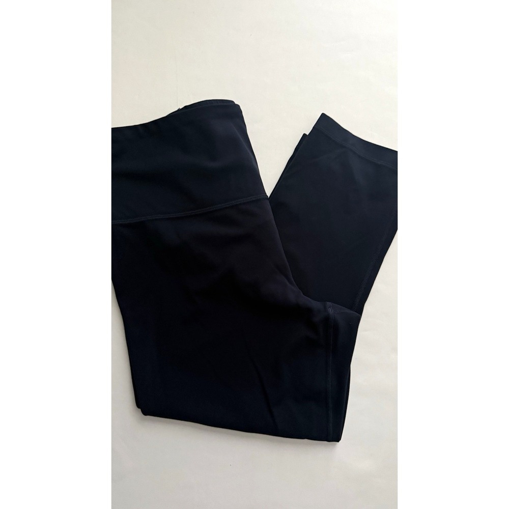Athleta Elation High Rise Stretch Capri Leggings Women's L Navy Blue